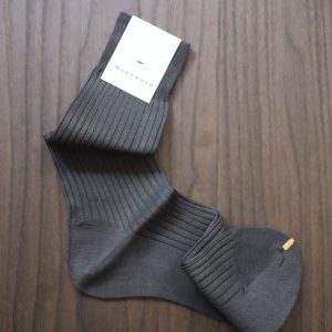 Mercerised cotton socks in grey