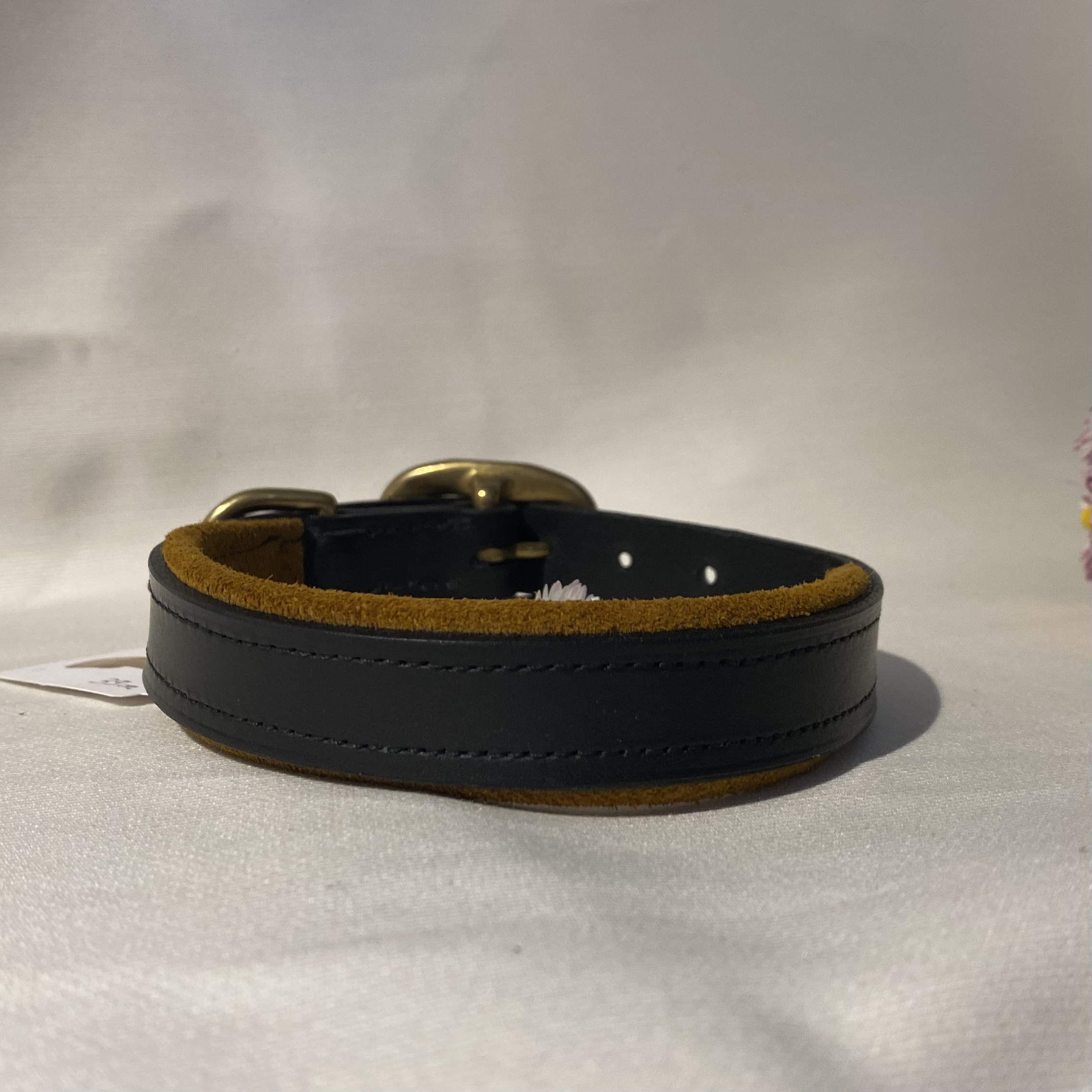 Collier Doublé pour chien Artisanal Erithacus Noir et Tabac – Image 2