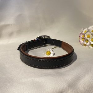 Collier Doublé pour chien Artisanal Erithacus Noir et Marron