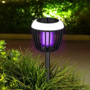 Lampe moustique solaire jardin extérieur – Protection efficace sans produits chimiques – Ambiance lumineuse & été sans piqûres