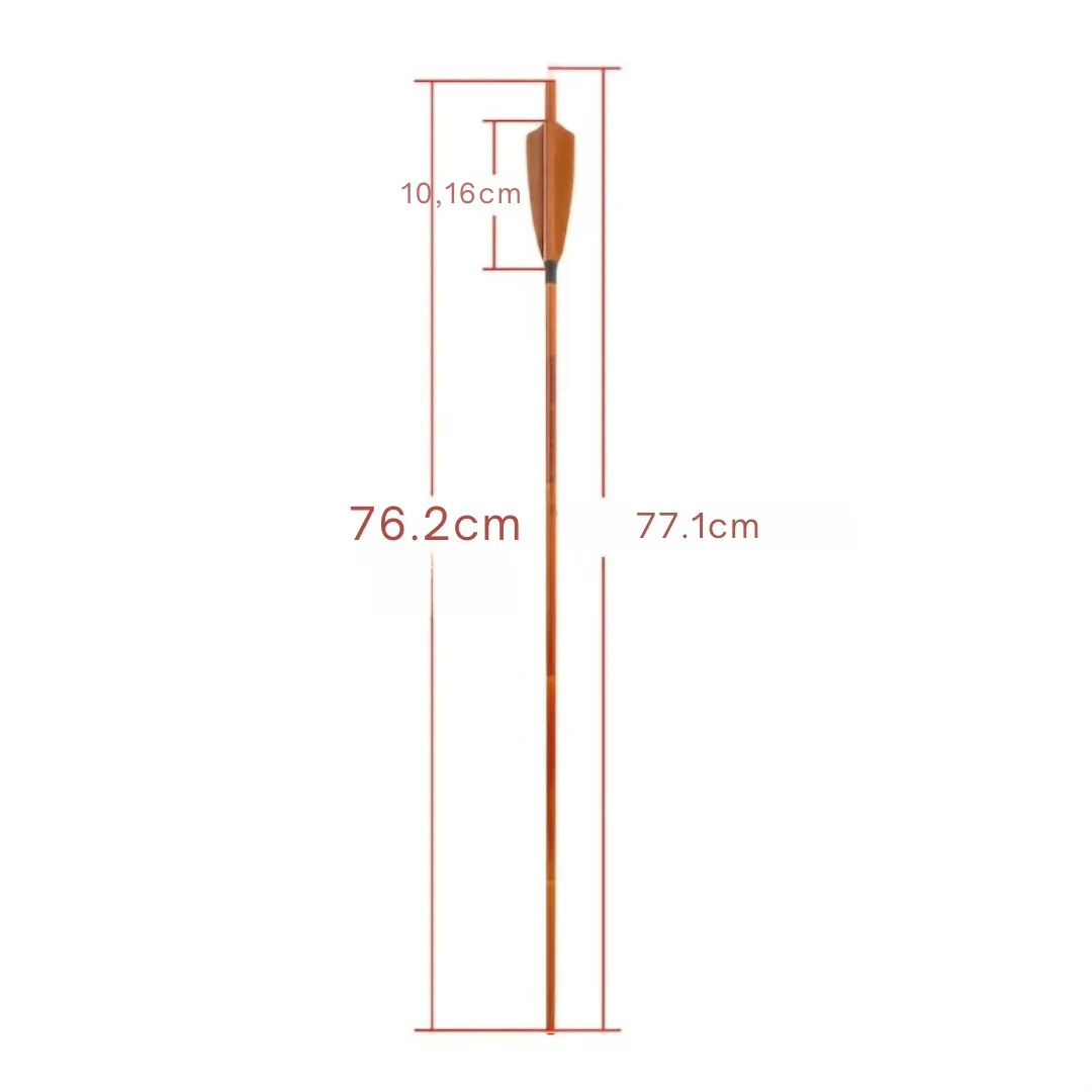 Lot de flèches bois avec plumes naturelles – Tir instinctif authentique pour archerie traditionnelle – Image 4