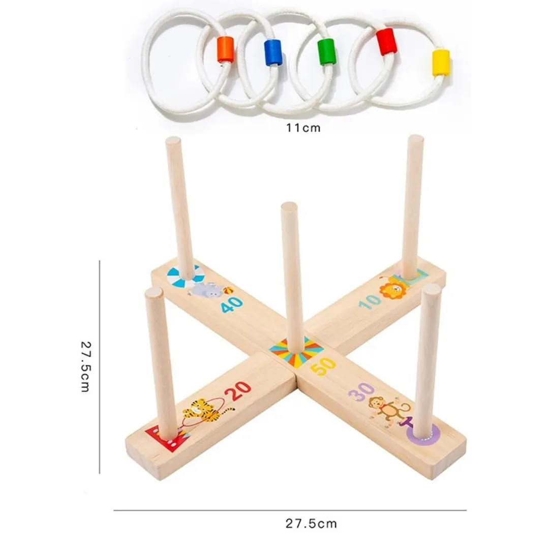 Mini jeu lancer anneaux bois enfants – Jeu éducatif et ludique pour développer adresse et coordination – Idéal dès 3 ans – Image 5