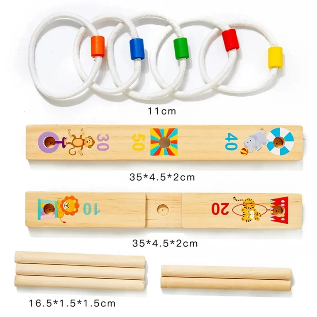 Mini jeu lancer anneaux bois enfants – Jeu éducatif et ludique pour développer adresse et coordination – Idéal dès 3 ans – Image 6