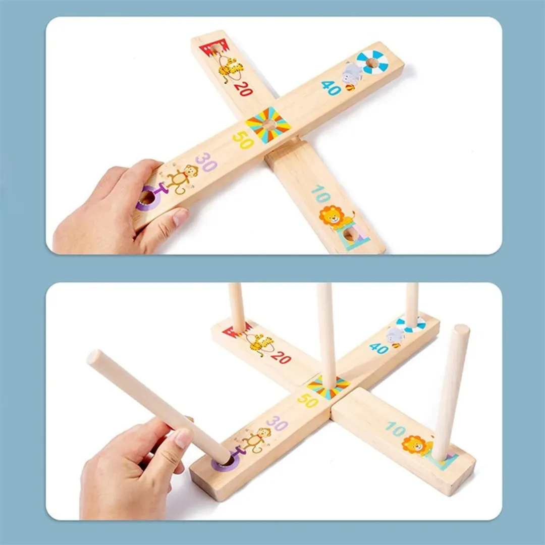 Mini jeu lancer anneaux bois enfants – Jeu éducatif et ludique pour développer adresse et coordination – Idéal dès 3 ans – Image 7