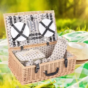 Panier pique-nique isotherme avec vaisselle – Repas frais et organisés en plein air – Idéal sorties en famille