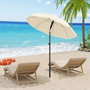 Parasol plage anti uv inclinable – Protection solaire maximale, ombre réglable pour vos journées ensoleillées