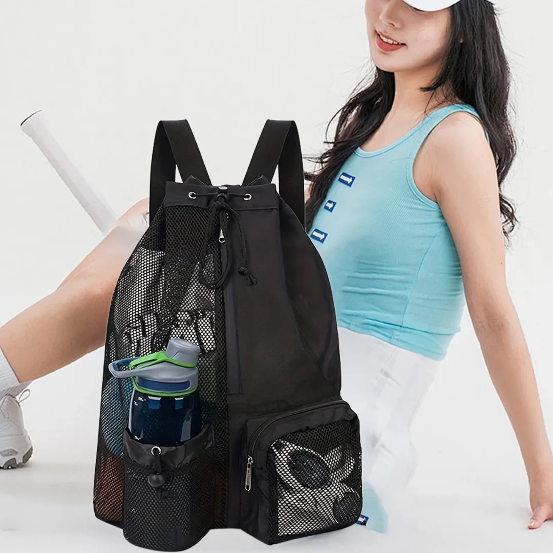 Sac à dos de plage en maille – Ultra léger et respirant, idéal pour serviettes mouillées et sable – Image 4