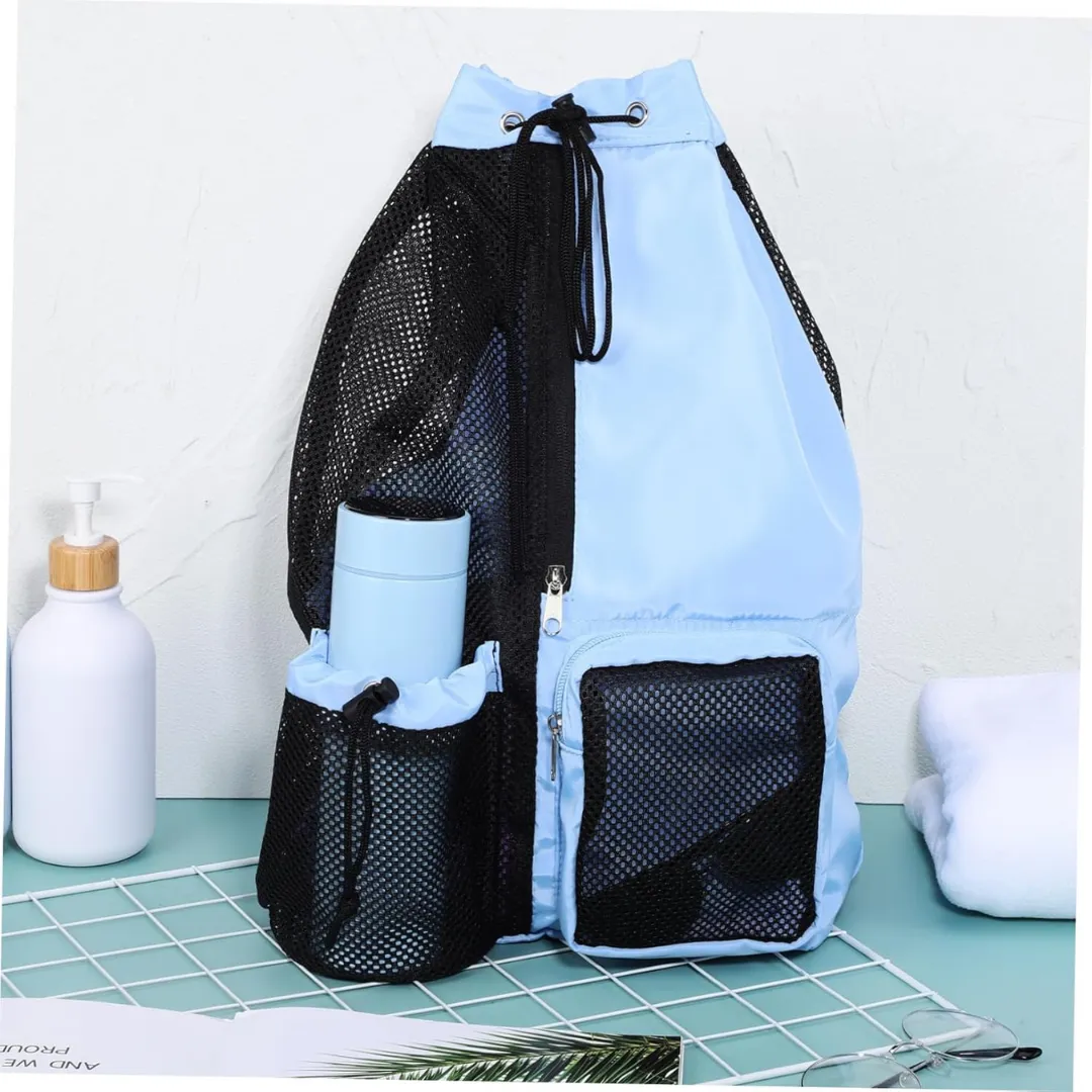 Sac à dos de plage en maille – Ultra léger et respirant, idéal pour serviettes mouillées et sable – Image 9