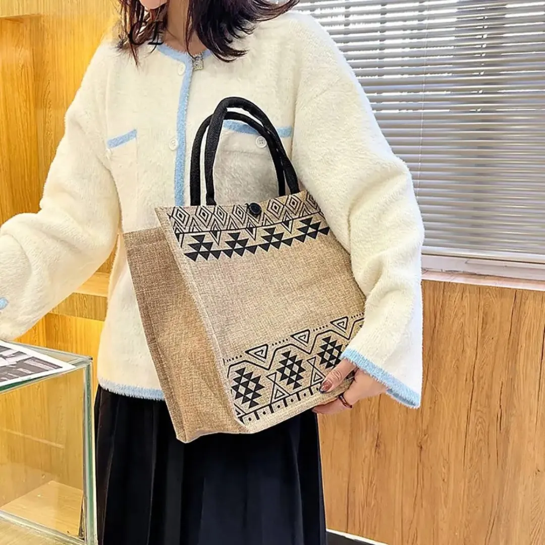 Sac en toile de jute – Éco-responsable, tendance et robuste pour un shopping zéro déchet – Image 5