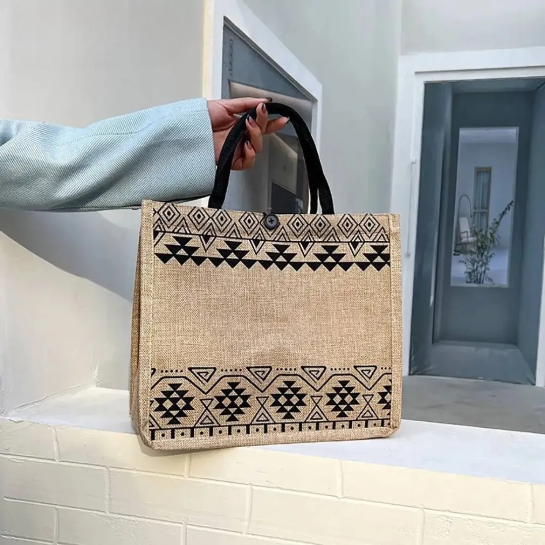 Sac en toile de jute – Éco-responsable, tendance et robuste pour un shopping zéro déchet – Image 2