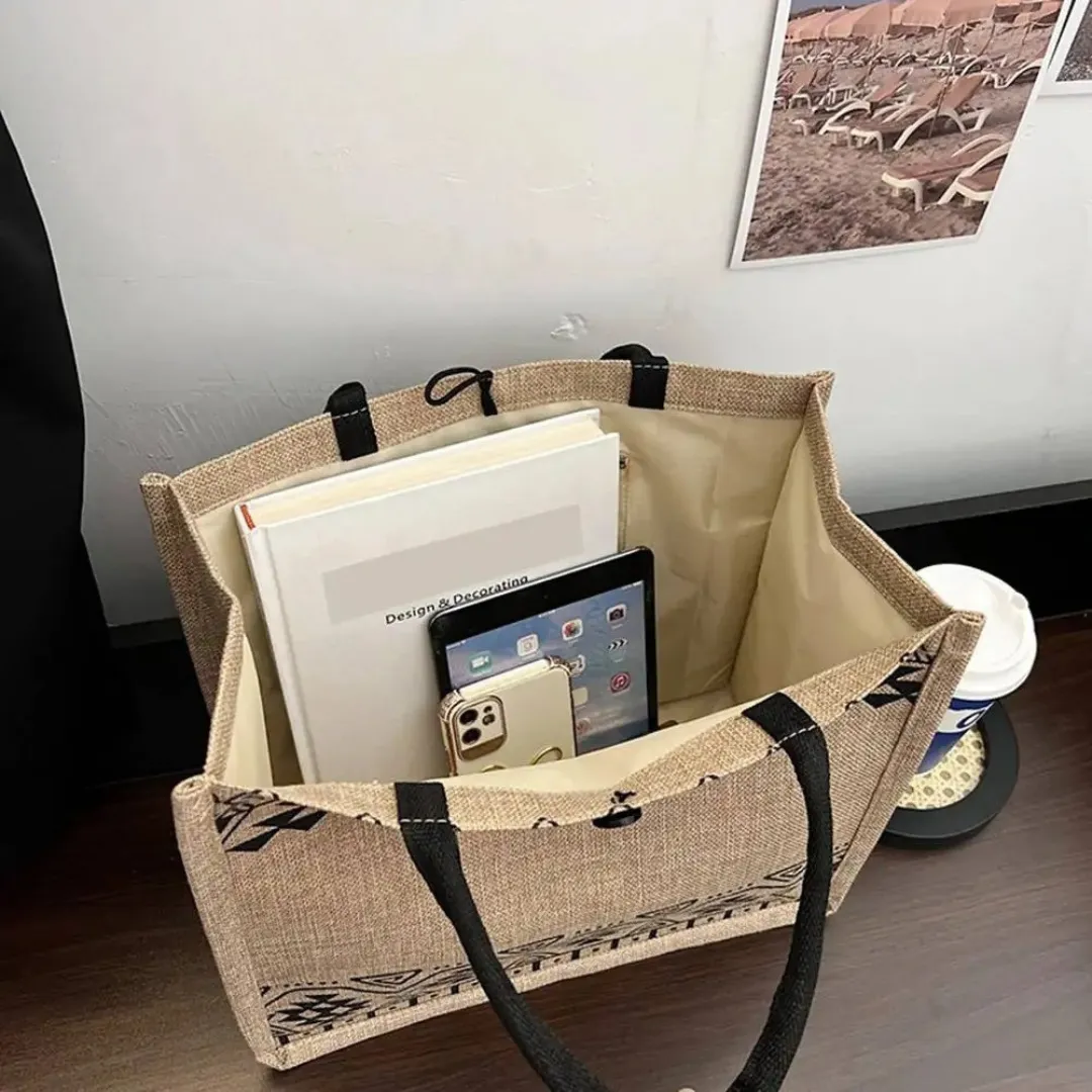 Sac en toile de jute – Éco-responsable, tendance et robuste pour un shopping zéro déchet – Image 4