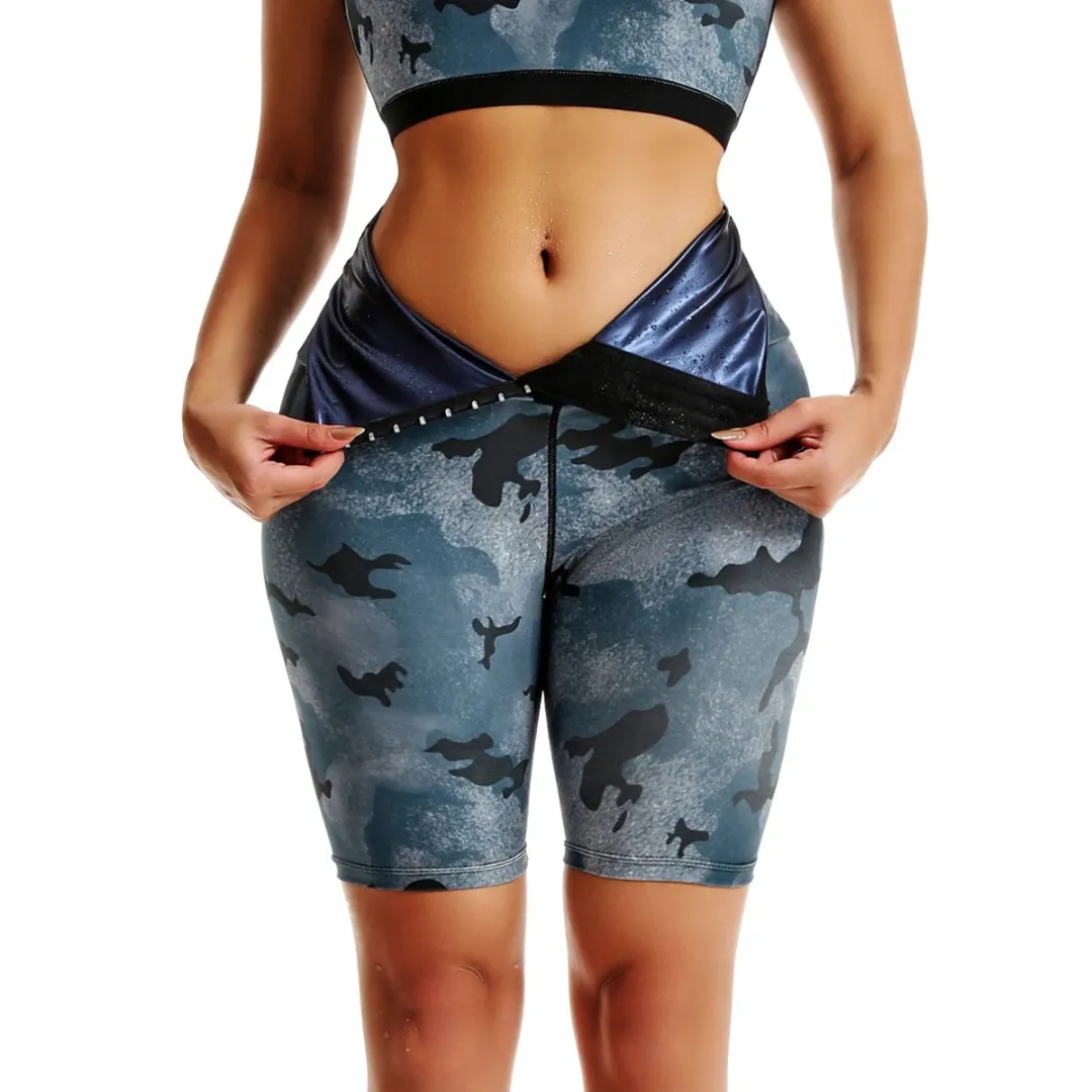 Short legging de sudation taille haute – Affine la silhouette, brûle les graisses, effet ventre plat immédiat – Image 5