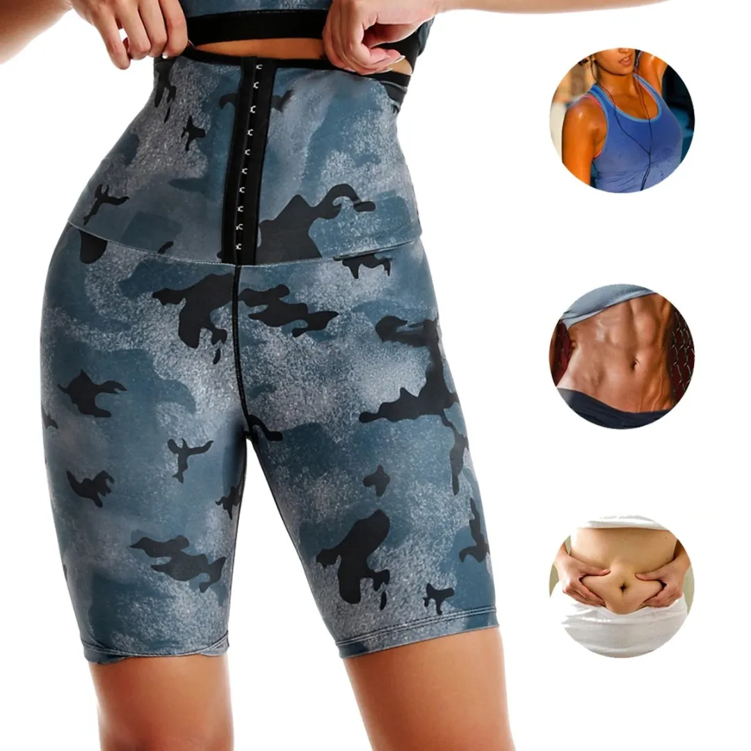 Short legging de sudation taille haute – Affine la silhouette, brûle les graisses, effet ventre plat immédiat