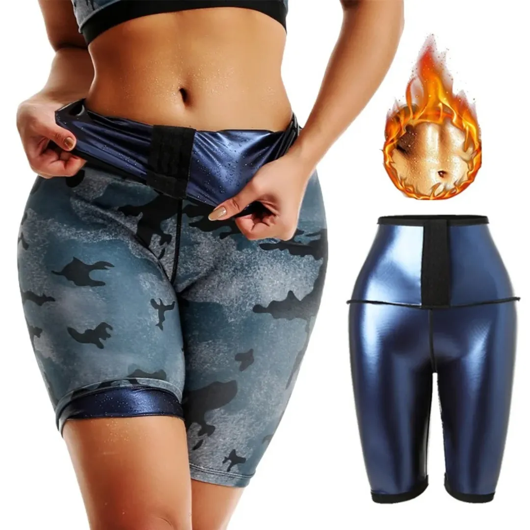 Short legging de sudation taille haute – Affine la silhouette, brûle les graisses, effet ventre plat immédiat – Image 8