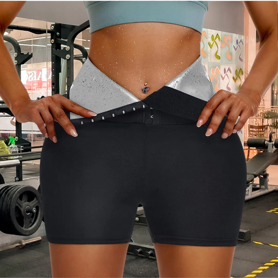 Shorty thermique amincissant – Affine la taille et brûle les graisses – Effet sauna pour silhouette sculptée – Image 3