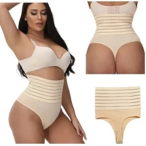 String gainant ventre plat​ – Taille haute, Affine la taille, effet seconde peau et invisible sous vêtements