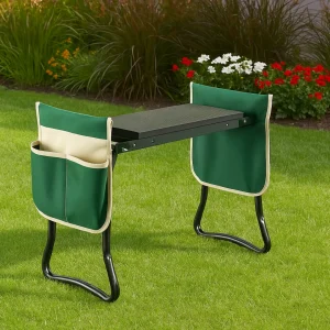 Tabouret de jardin pliable avec coussin genoux – Confort optimal pour jardiner sans douleur – Léger et facile à ranger
