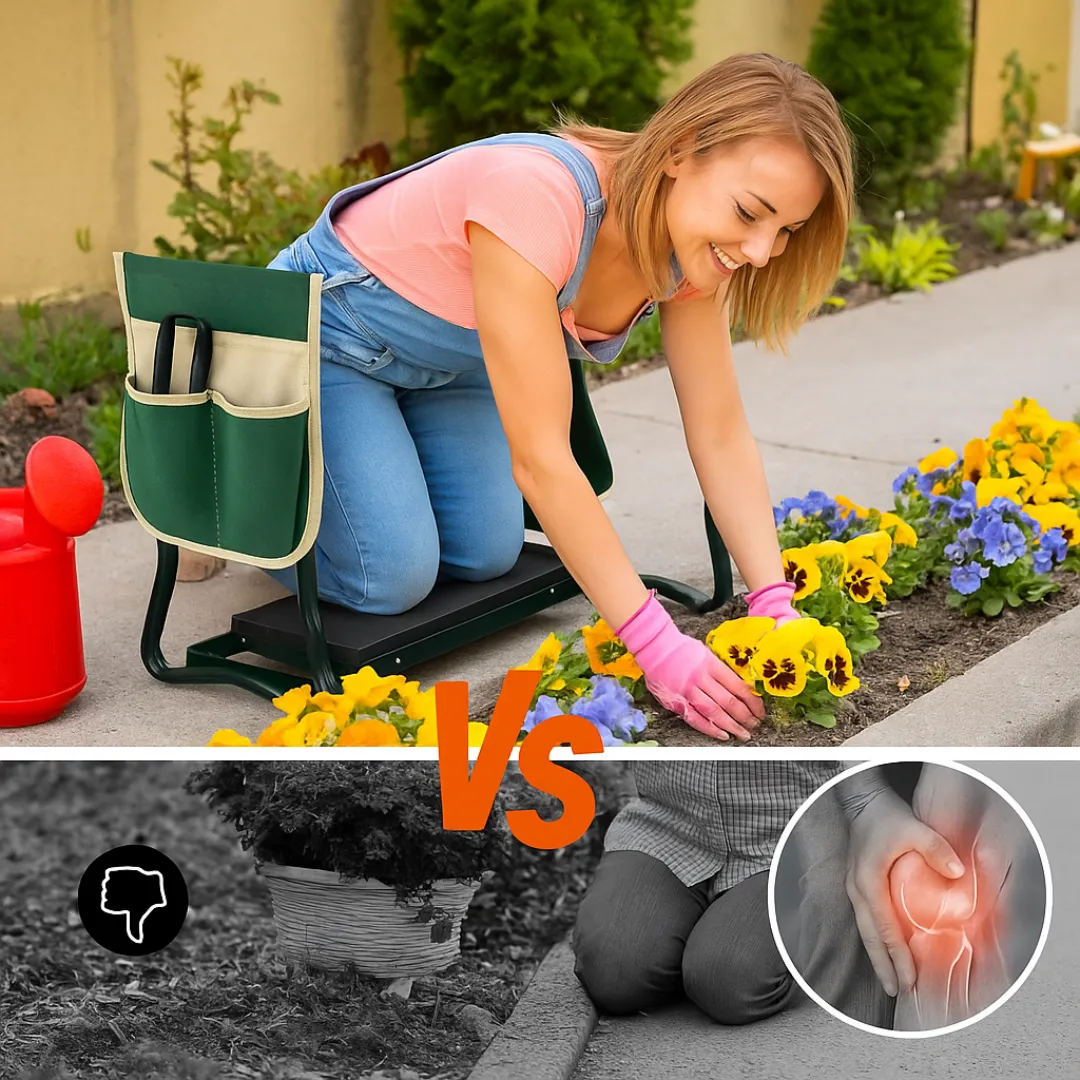 Tabouret de jardin pliable avec coussin genoux – Confort optimal pour jardiner sans douleur – Léger et facile à ranger – Image 5