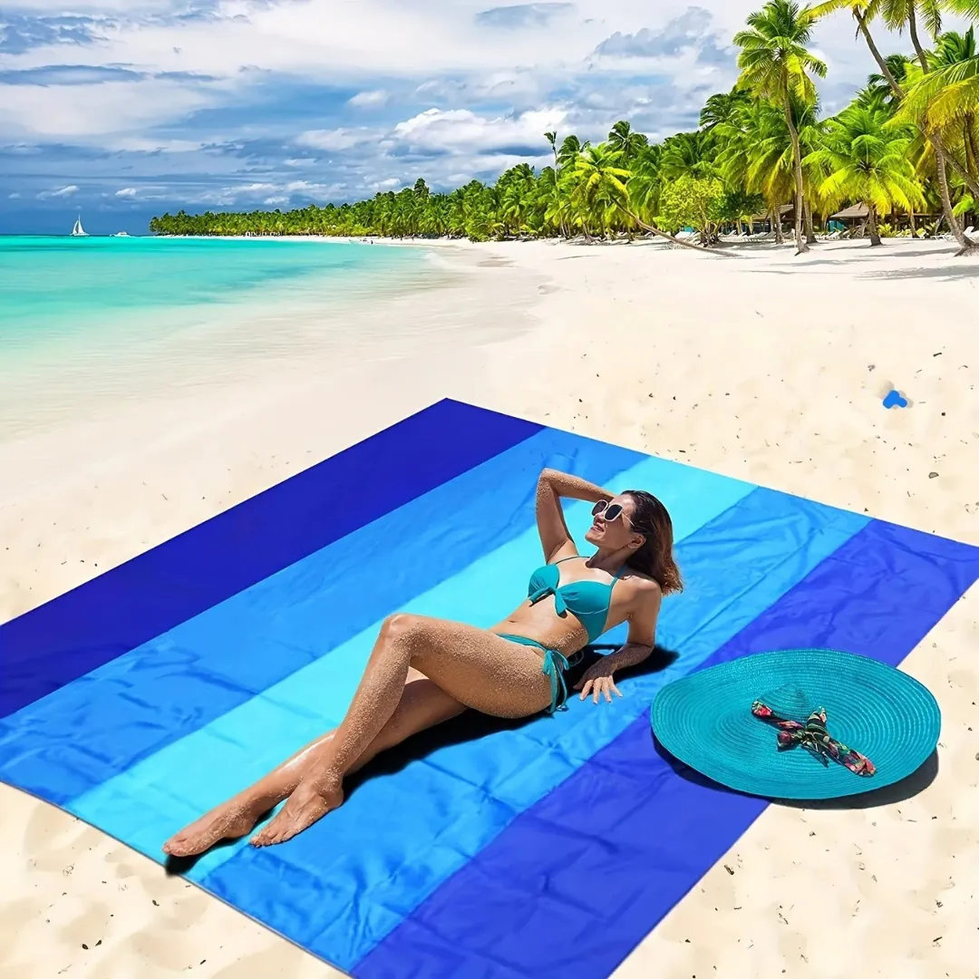 Tapis plage imperméable grande taille – Confort XXL pour toute la famille – Sable et humidité bloqués – Image 3