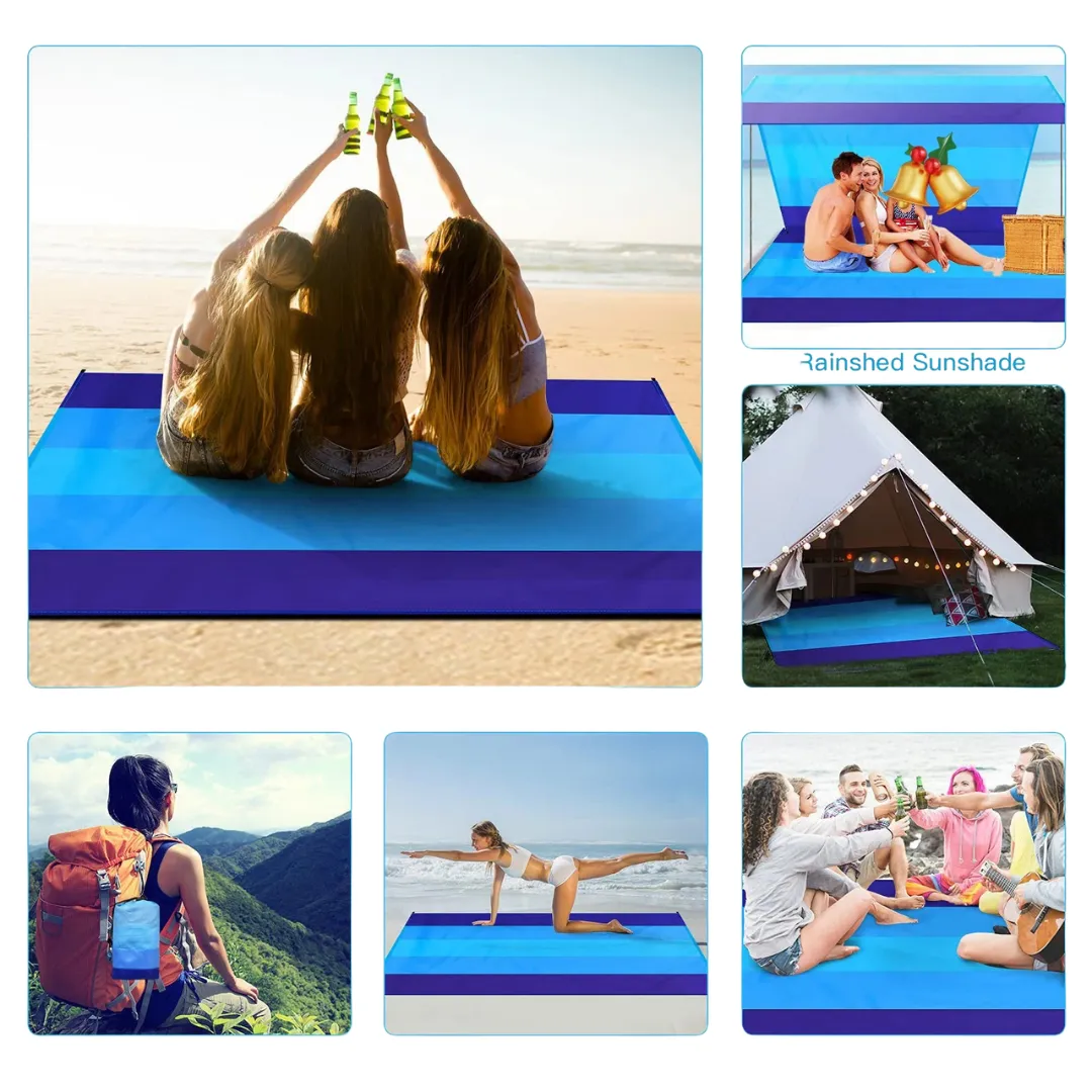 Tapis plage imperméable grande taille – Confort XXL pour toute la famille – Sable et humidité bloqués – Image 6