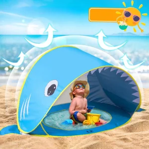 Tente plage auto-dépliable pour enfants – Protection UV efficace, montage instantané, idéale vacances et sorties plage