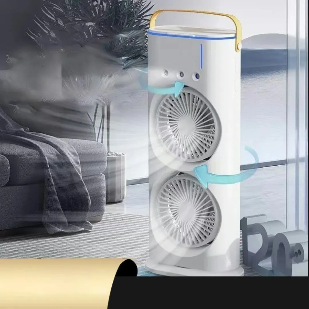 Ventilateur de bureau à double tête avec télécommande – Fraîcheur personnalisée et silencieuse pour un confort optimal au travail – Image 6