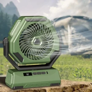 Ventilateur de camping portable – Rechargeable, silencieux et ultra-compact pour nuits fraîches en tente ou van-life