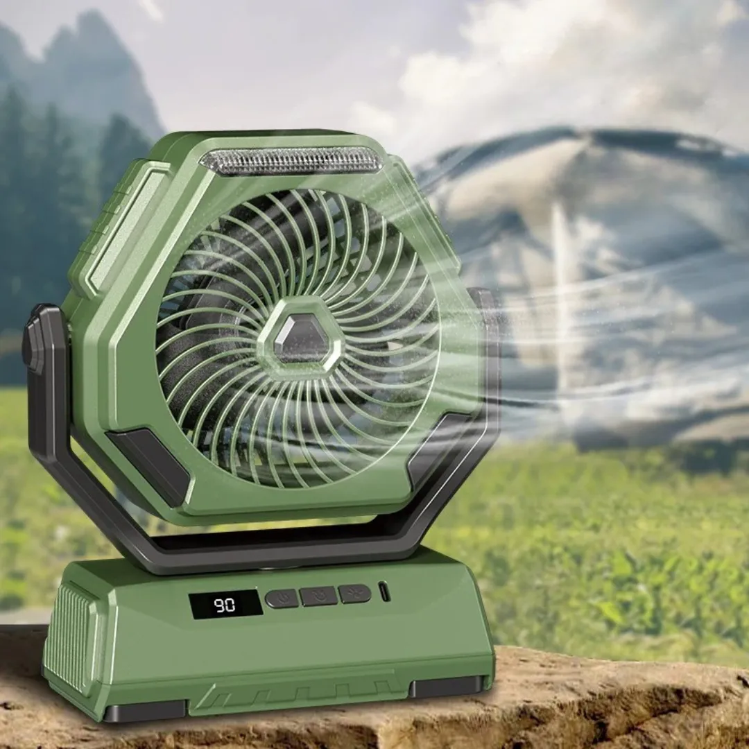 Ventilateur de camping portable – Rechargeable, silencieux et ultra-compact pour nuits fraîches en tente ou van-life – Image 2
