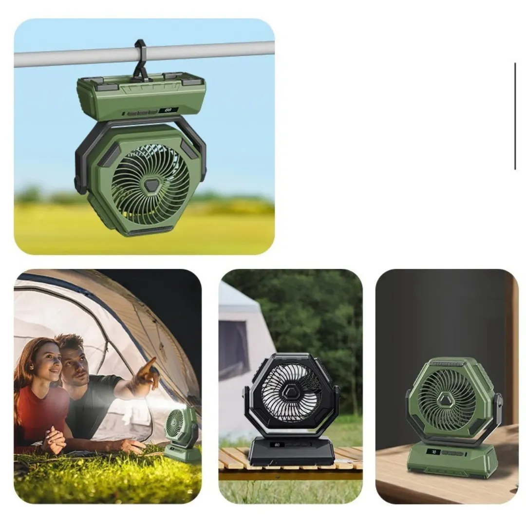 Ventilateur de camping portable – Rechargeable, silencieux et ultra-compact pour nuits fraîches en tente ou van-life – Image 6