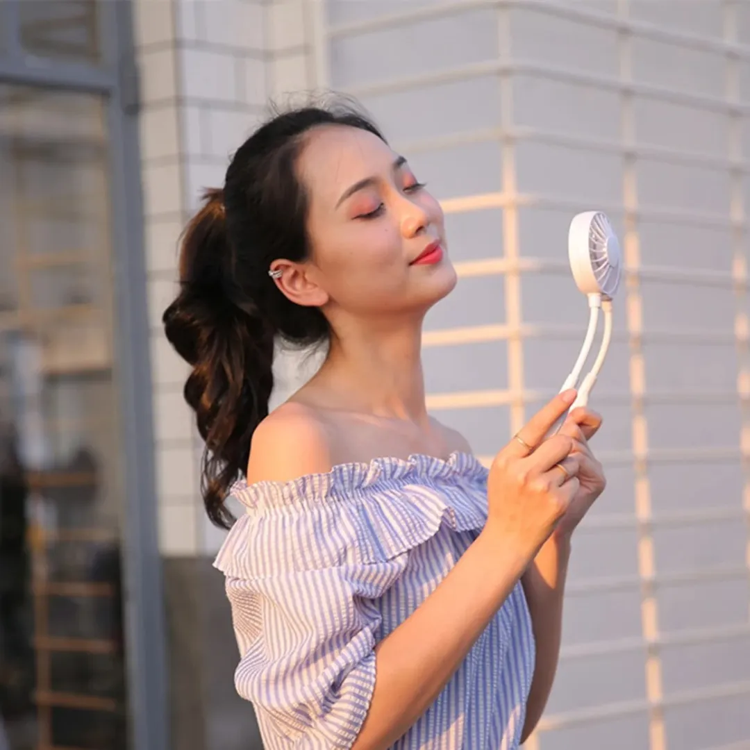 Ventilateur de cou usb pour plage – Fraîcheur portable mains libres idéale par forte chaleur – Rechargeable et léger – Image 3