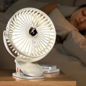 Ventilateur rechargeable usb pour transat plage – Fraîcheur nomade en été – Compact, silencieux et orientable