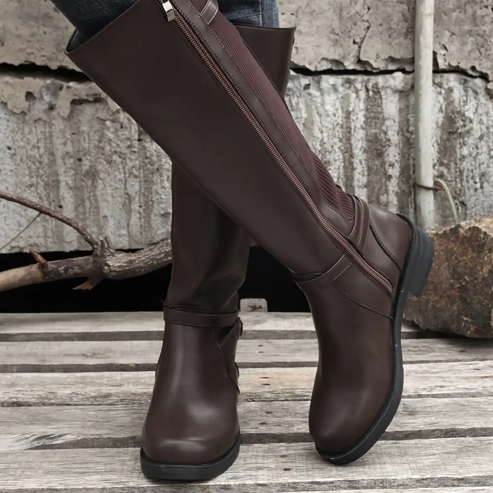 Bottes cavalières femme en cuir noir – style équestre avec fermeture latérale – Image 8