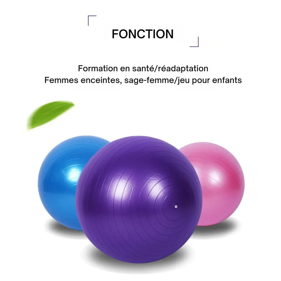 Ballon de yoga – Gagnez en souplesse et équilibre – Idéal pour fitness, pilates et posture dos – Image 7