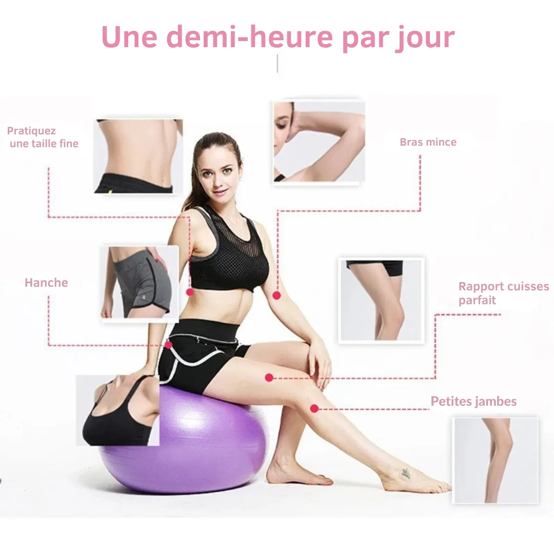 Ballon de yoga – Gagnez en souplesse et équilibre – Idéal pour fitness, pilates et posture dos – Image 5