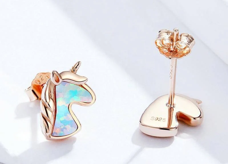 Boucles D'Oreilles Licorne Dorées Pour Filles – Image 4