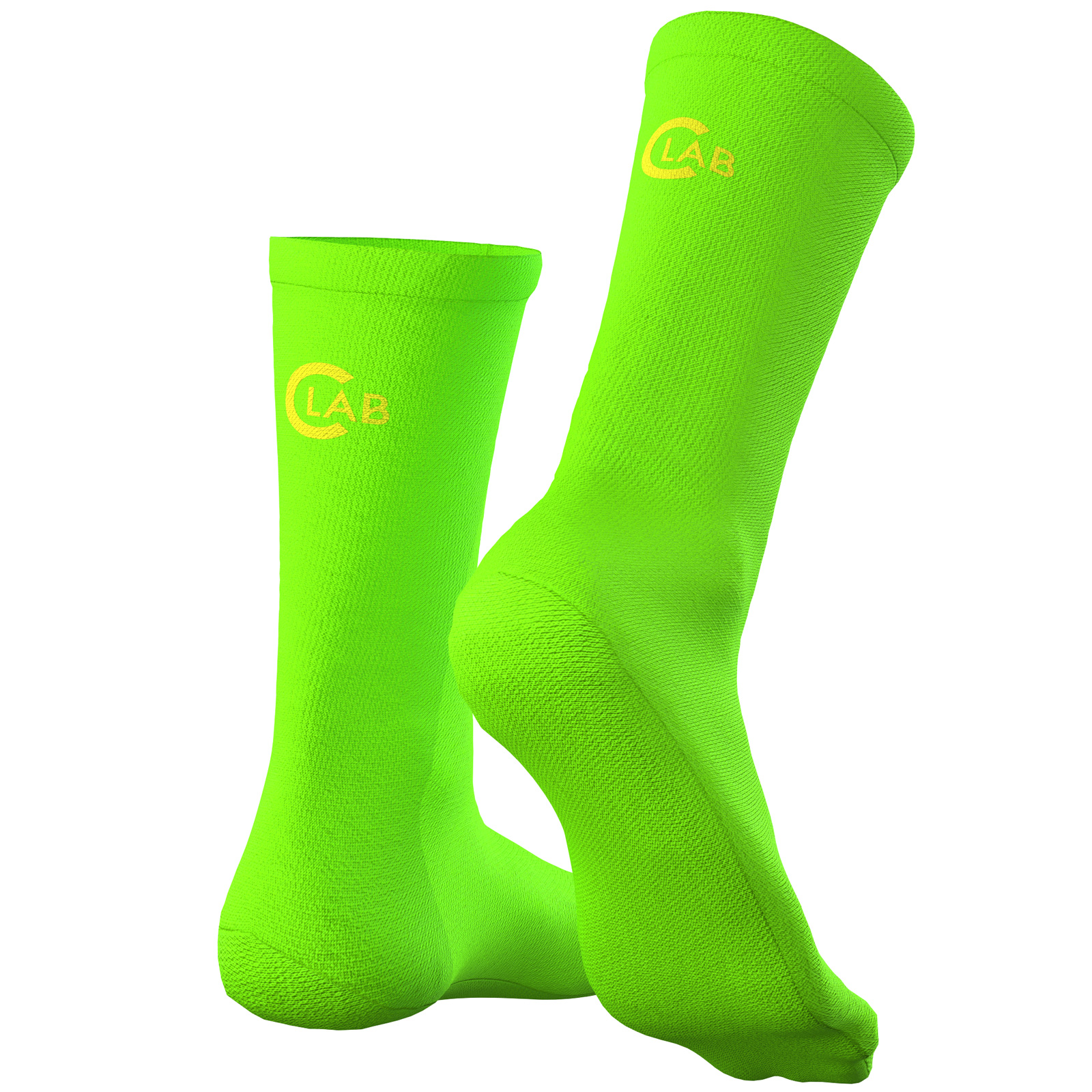 Chaussettes de Cyclisme/Running Respirantes – Vert Fluo – Image 3