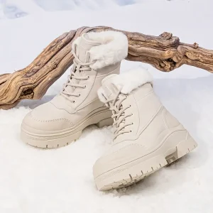 Bottes d’hiver femme fourrées – semelle TPR épaisse antidérapante chaude