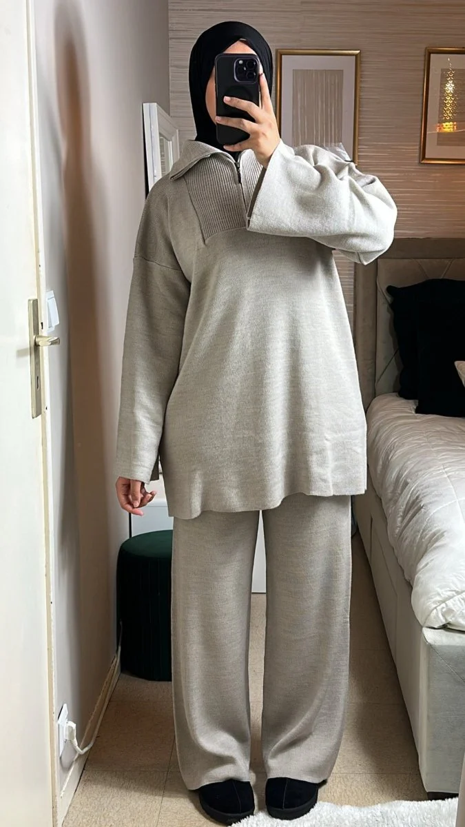 Ensemble tricot zippé
