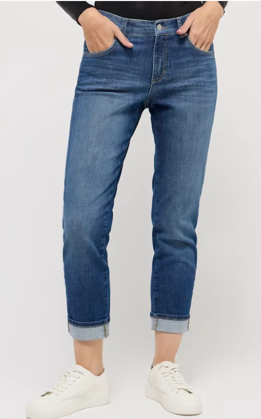 Jean Mom Darleen Crop TU - Denim Léger 5 Poches Femme, Confort Tendance