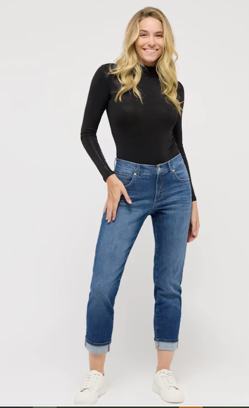 Jean Mom Darleen Crop TU - Denim Léger 5 Poches Femme, Confort Tendance – Image 3