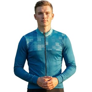 Maillot de Cyclisme Hiver Manches Longues ORDINO Pétrole