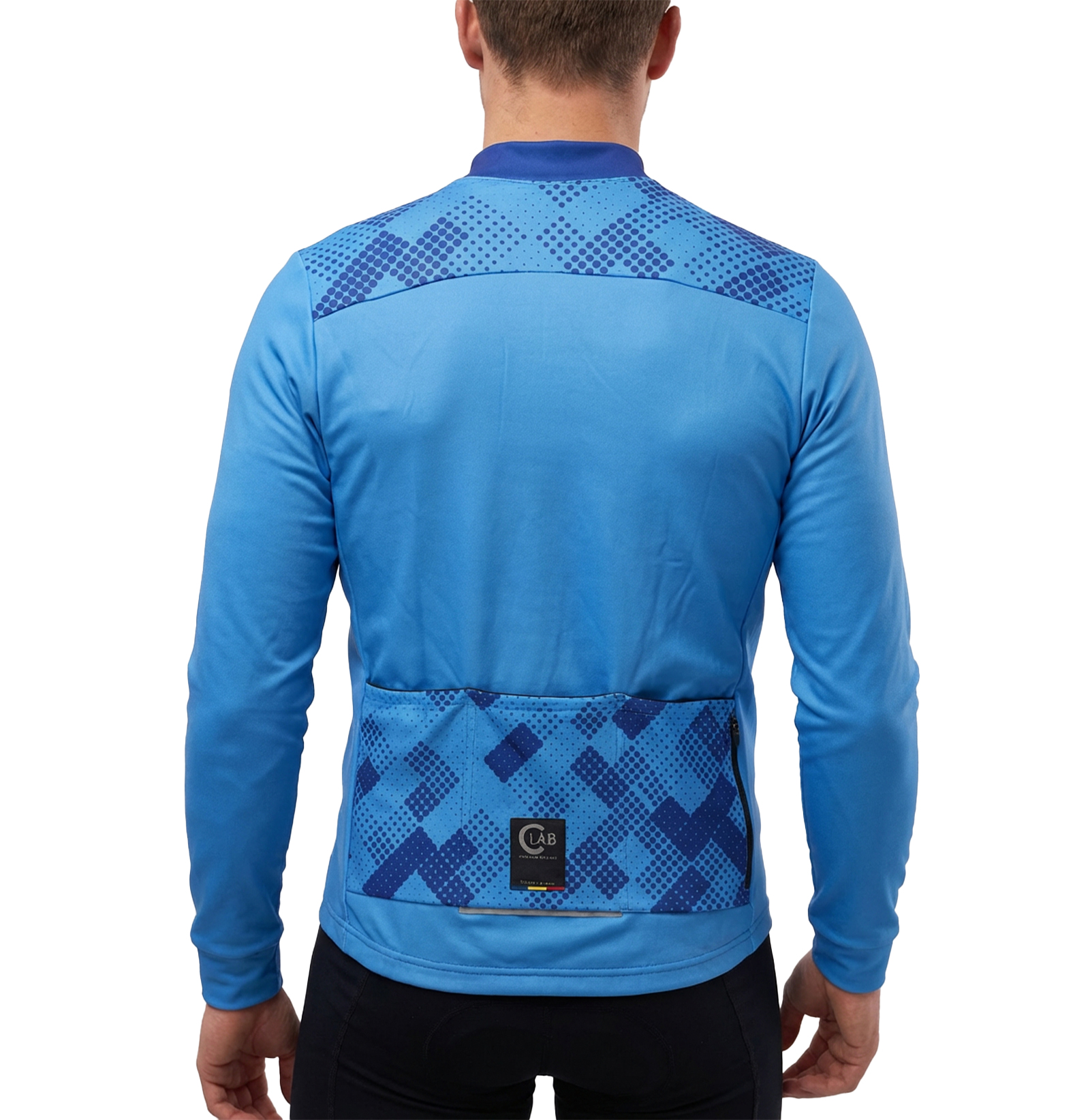 Maillot de Cyclisme Hiver Manches Longues ORDINO Bleu – Image 3