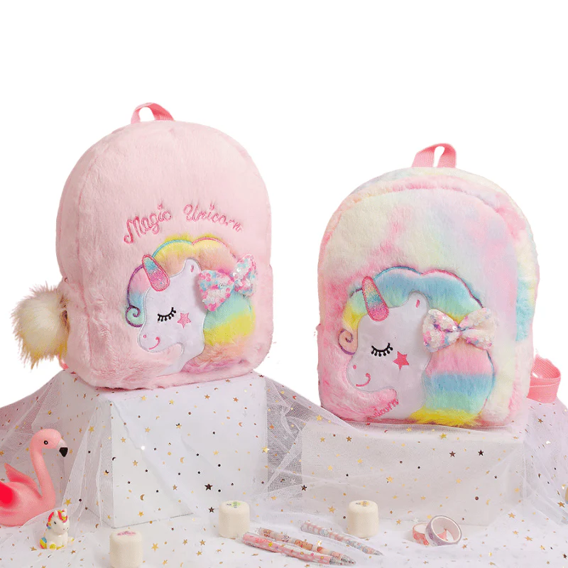Petit Cartable Licorne en Peluche – Image 2
