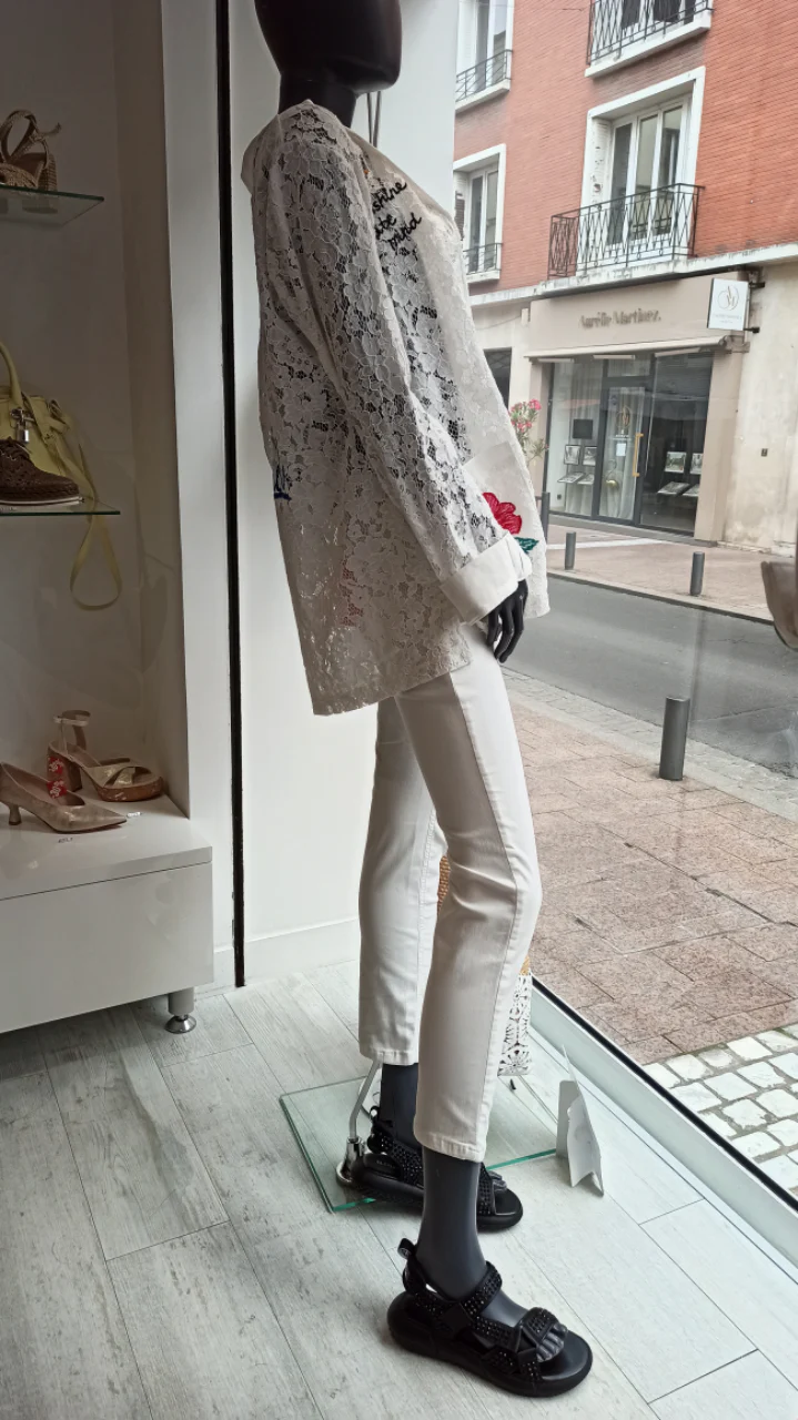 zerres jean blanc poches arriere strassees – Image 2