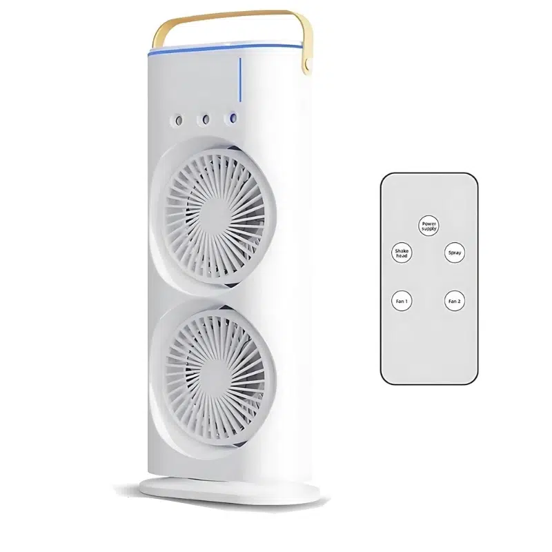 Ventilateur de bureau à double tête avec télécommande – Fraîcheur personnalisée et silencieuse pour un confort optimal au travail – Image 2